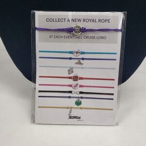 EFFY Royal Caribbean Cruise Rope Bracelet - Captains Wheel Charm NWT